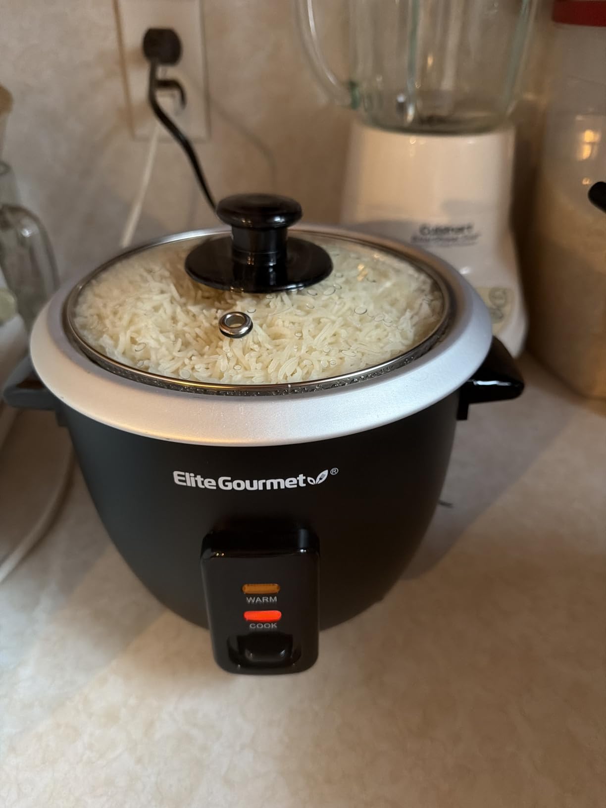Elite Gourmet ERC003BX Rice Cooker, Keep Warm, Black, 6 Cups Cooked customer photo 2