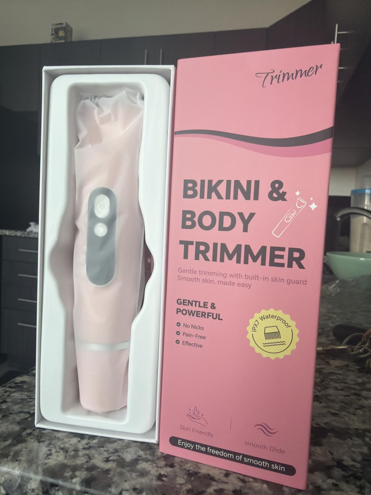 Bikini Trimmer for Women,Smooth Electric Razor for Sensitive Skin, IPX7 Waterproof Wet & Dry Cordless Body Shaver & Grooming Set for Bikini Area, Pubic Hair, Face, Underarms & Legs (Pink) customer photo 1