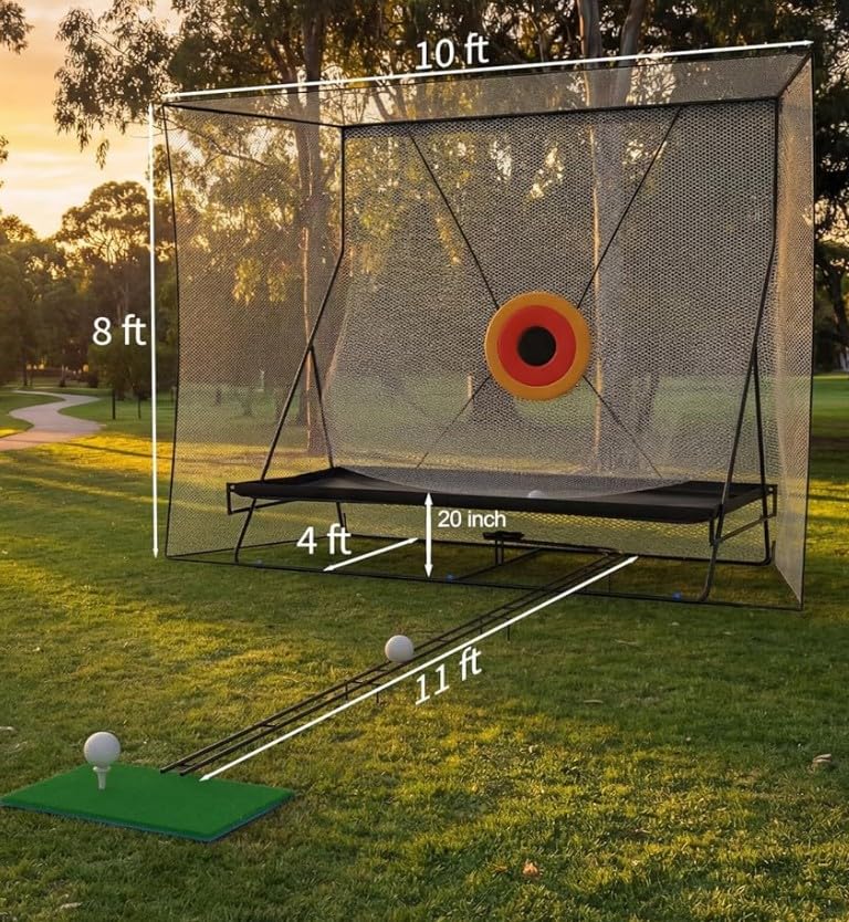 11x8Ft Complete Golf Simulator Enclosure Package 4K-Ready Impact Screen with Blackout Enclosure Cage, Frame Poles, Side Nets & Sandbags, Easy Setup for Indoor customer photo 2