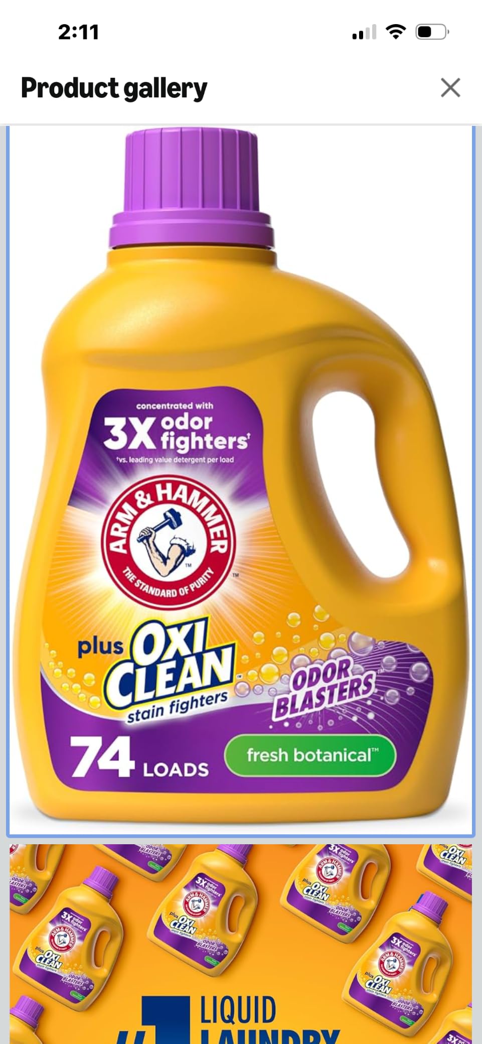 ARM & HAMMER Plus OxiClean with Odor Blasters Liquid Laundry Detergent customer photo 2