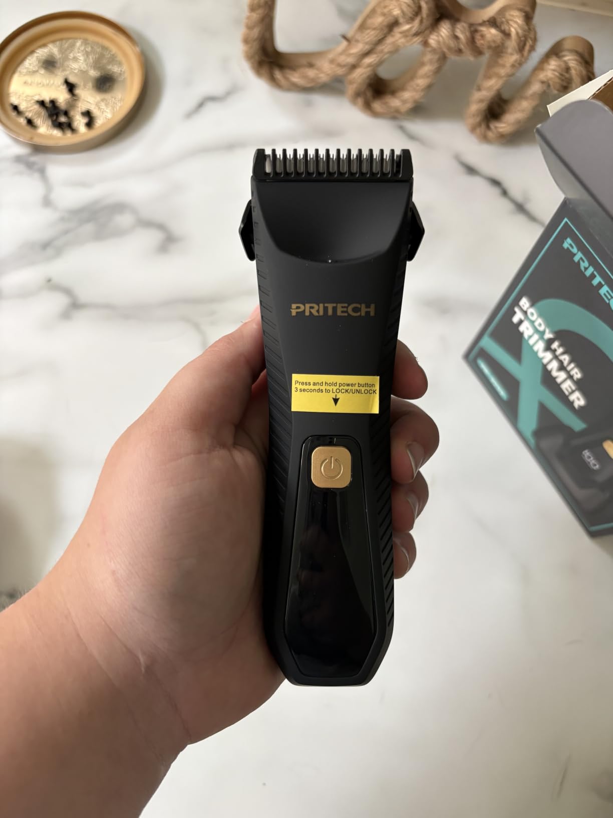 PRITECH Manscape Pubic Hair Trimmer Women - Waterproof Bikini Trimmer for Women, Ceramic Blade Shavers Electric Razors for Men with USB-C Charging, Wet/Dry Use, Grooming Kits, Gifts, White customer photo 1